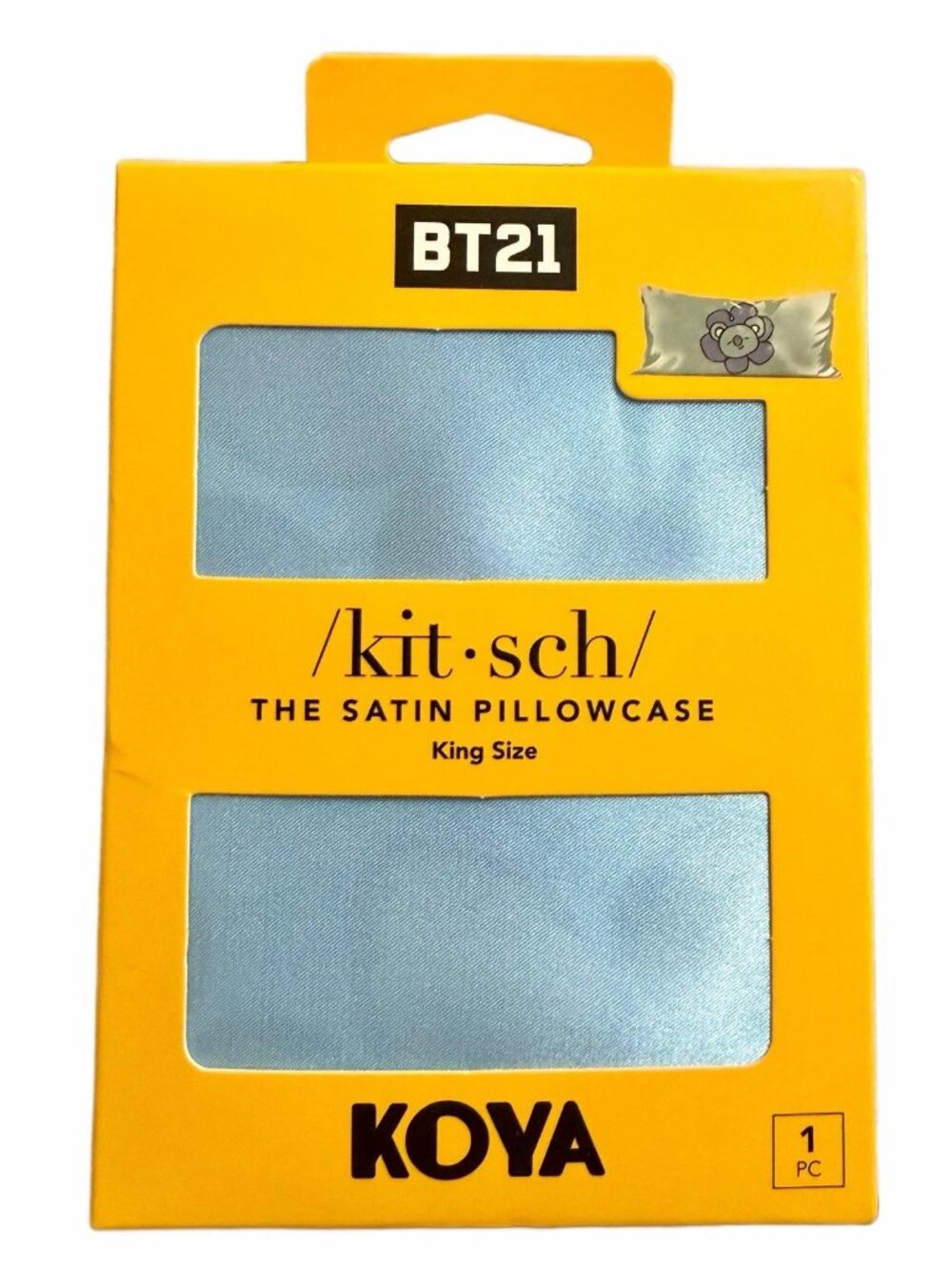 Kitsch x BT21 Koala KOYA Satin Floral King Pillowcase w/ Zipper New Line Friends